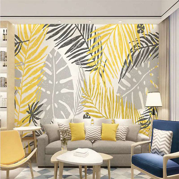 Nordic Wallpaper with Modern Banana Leaf Decor