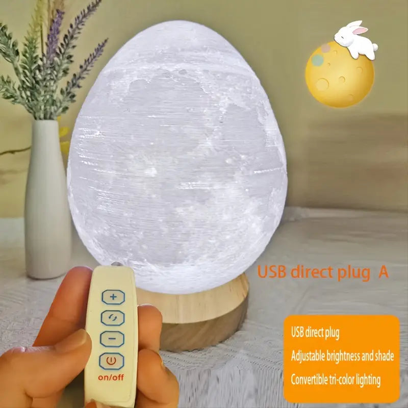 oval table Lamp with Wooden Stand - USB Powered