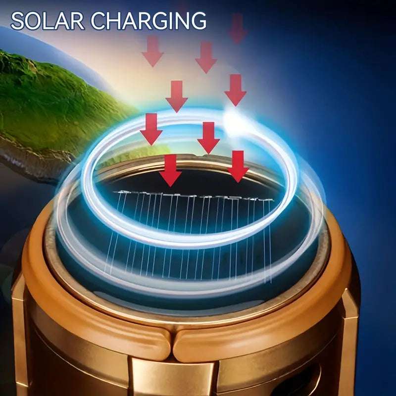 Portable Hand Crank Solar Lantern with Fan & USB Charger