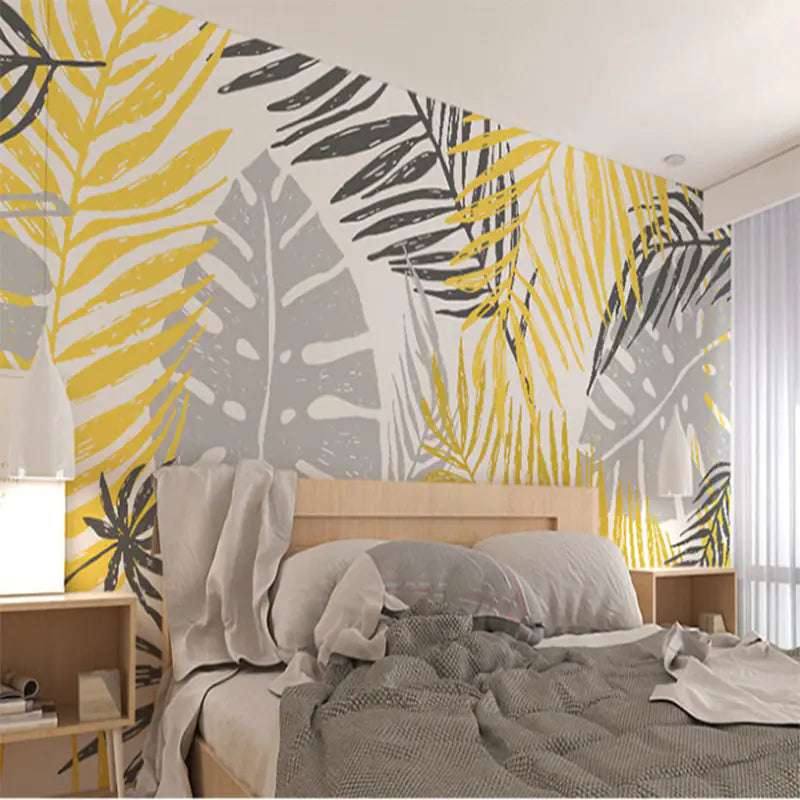 Nordic Wallpaper with Modern Banana Leaf Decor