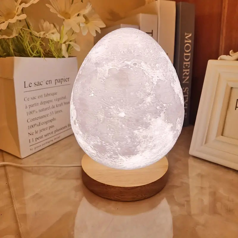 oval table Lamp with Wooden Stand - USB Powered