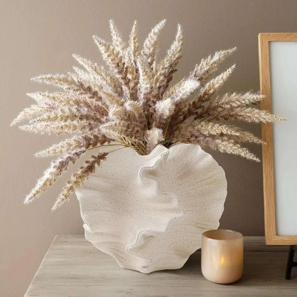 Cream Color Ceramic Vase for Modern Home Decor Ceramic Coral Flower Vase for Nordic Art
