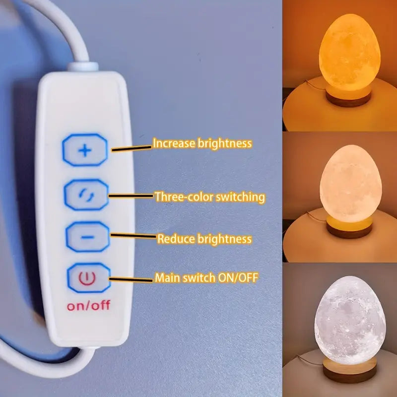 oval table Lamp with Wooden Stand - USB Powered