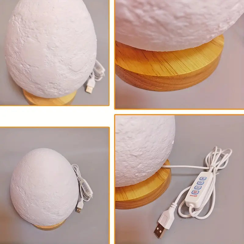 oval table Lamp with Wooden Stand - USB Powered