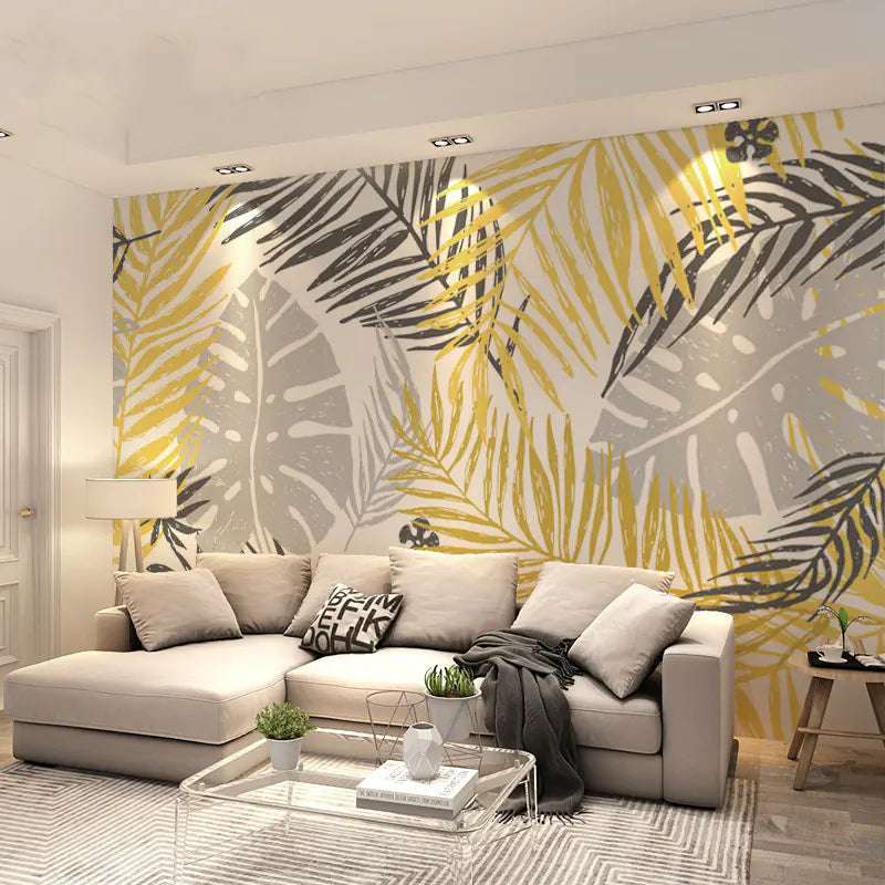 Nordic Wallpaper with Modern Banana Leaf Decor