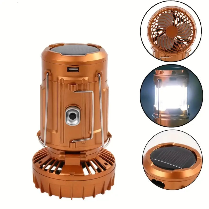 portable solar lantern Hand Crank Solar Lantern with Fan & USB Charger