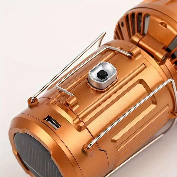Portable Hand Crank Solar Lantern with Fan & USB Charger