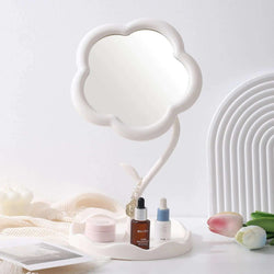 Flower-Shaped Makeup Mirror Desk Vanity Mirror for Living Room Bedroom and Minimal Spaces Home Decor