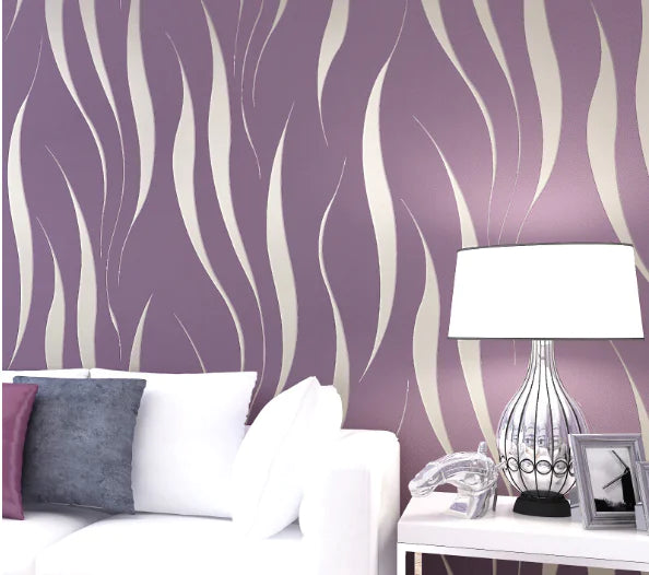 eco-friendly wallpaper Wave Pattern Non-Woven Wallpaper 3D Design