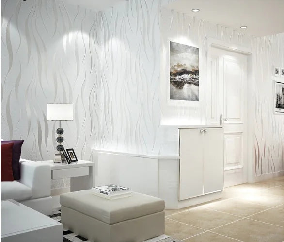 eco-friendly wallpaper Wave Pattern Non-Woven Wallpaper 3D Design